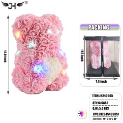 ROSE BEAR - LIGHT UP PINK BEAR WITH WHITE HEART 10