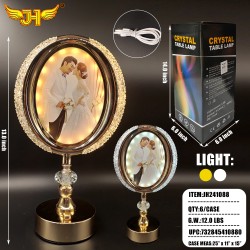 TOUCH LAMP - ROUND PICTURE FRAME W/USB 6PC/CS