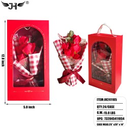 FLOWER GIFT SET - RED ROSES IN GIFT BOX 24PC/CS