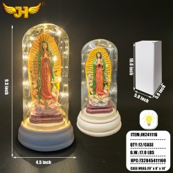 GLASS DOME - LIGHT UP RELIGIOUS GUADALUPE 9.5