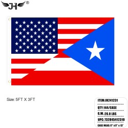 FLAG - 3FTx5FT PUERTO RICO & USA 6DZ/2BX/12DZ/CS