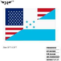 FLAG - 3FTx5FT HONDURAS & USA 6DZ/2BX/12DZ/CS