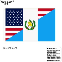 FLAG - 3FTx5FT GUATEMALA & USA 6DZ/2BX/12DZ/CS