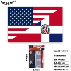 FLAG - 3FTx5FT DOMINICAN REPUBLIC & USA 6DZ/2BX/12DZ/CS