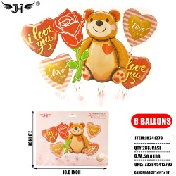 FOIL BALLOON SET - BEAR & HEART (6PC/SET)24DZ/CS