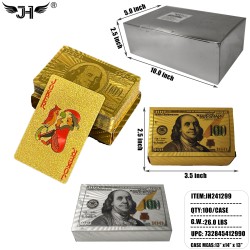 POKER CARD DOLLAR BILL GOLD & SILVER (10PC) 10BX/CS