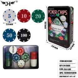 GAME - POKER CHIPS SET 100CHIPS 24PC/CS