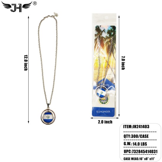 COUNTRY NECKLACE - EL SALVADOR ROTATE 25DZ/CS