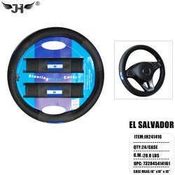CAR STEERING WHEEL COVER - EL SALVADOR FLAG (6PC/BG) 4BG/CS