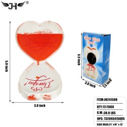 HOURGLASS TIMER - HEART ONE COLOR (12PC) 6BX/CS
