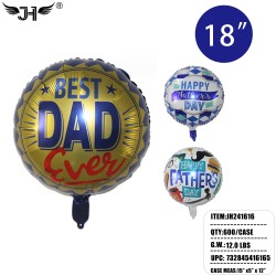 FOIL BALLOON - FATHERS DAY ROUND MIX 3 ASST 18