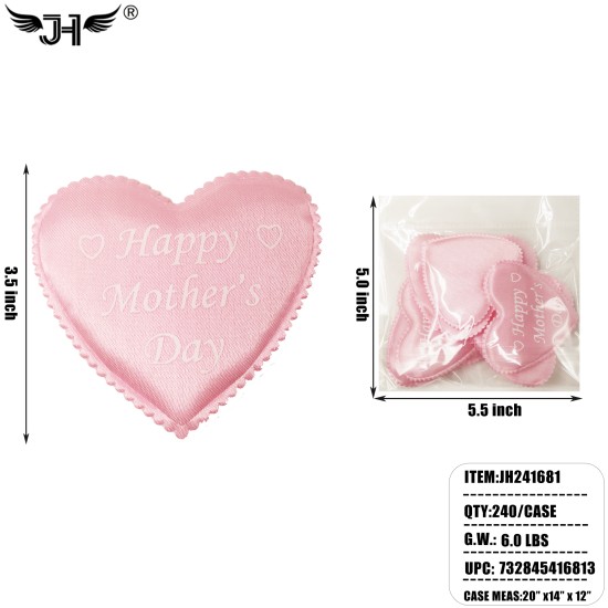 DECORATION - PINK HEART HAPPY MOTHERS DAY 20DZ/CS
