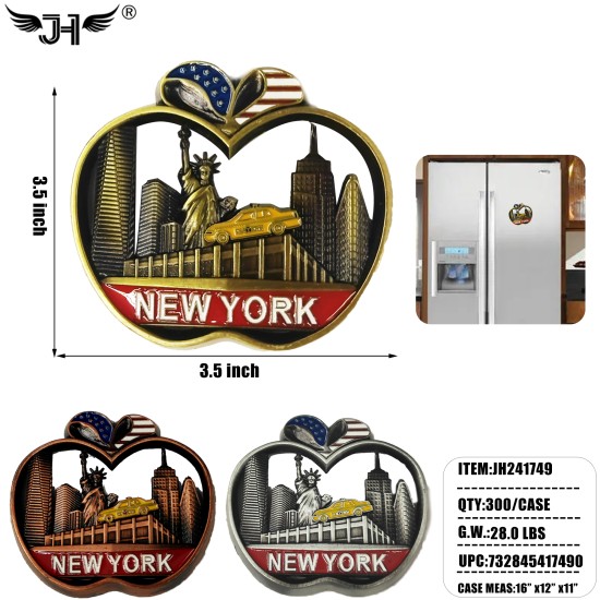 NYC FRIDGE MAGNET - 3D NEW YORK LANDMARK 25DZ/CS