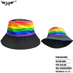 BUCKET HAT - RAINBOW HORIZONTAL BLACK COLOR 5DZ/CS