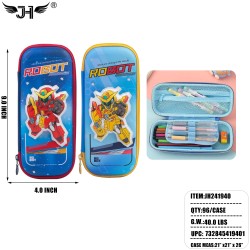 PENCIL CASE - ROBOT 2 COLOR ASST 8DZ/CS