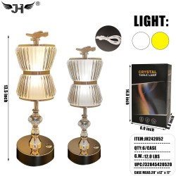 TOUCH LAMP - CRYSTAL TABLE LAMP W/USB 6PC/CS