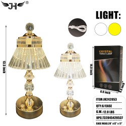 TOUCH LAMP - CRYSTAL TABLE LAMP W/USB 6PC/CS