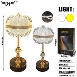 TOUCH LAMP - CRYSTAL TABLE LAMP W/USB 6PC/CS
