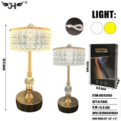 TOUCH LAMP - CRYSTAL TABLE LAMP W/USB 6PC/CS