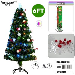 LED CHRISTMAS TREE - 6FT GREEN TREE LIGHT UP 4PC/CS