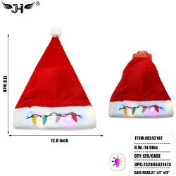 CHRISTMAS HAT - LIGHT UP WITH BULB 10DZ/CS