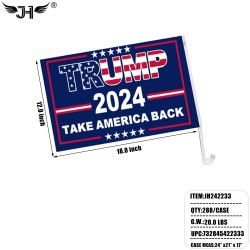 CAR WINDOW CLIP FLAG - TRUMP 2024 24DZ/CS