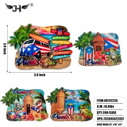 FLAG FRIDGE MAGNET - PUERTO RICO 24DZ/CS