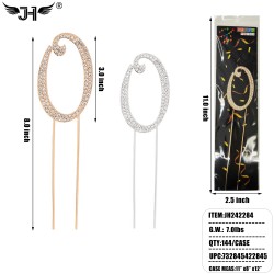 CAKE TOPPER - RHINIESTONE NUMBER (0) MIX 2 COLOR 12DZ/CS