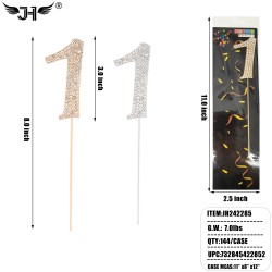 CAKE TOPPER - RHINIESTONE NUMBER (1) MIX 2 COLOR 12DZ/CS