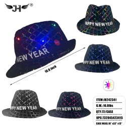 NEW YEAR HAT - LIGHT UP FEDORA HAT 4 COLOR 3DZ/2BX/6DZ/CS