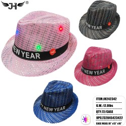 NEW YEAR HAT - LIGHT UP FEDORA HAT 4 COLOR 6DZ/CS