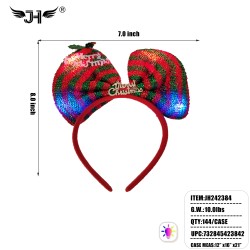 HEADBAND - CHRISTMAS LIGHT UP BOWTIE 12DZ/CS