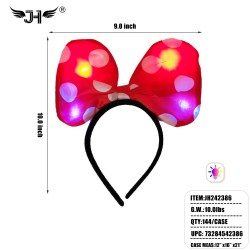 HEADBAND - LIGHT UP BOWTIE 12DZ/CS