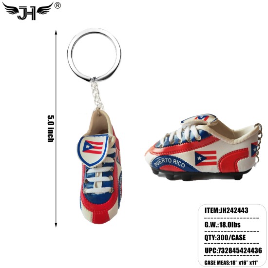 COUNTRY KEYCHAIN - SOCCER SHOE PUERTO RICO 25DZ/CS