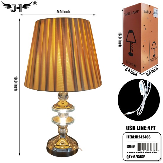 TABLE LAMP - CRYSTAL INCLUDE LIGHT BULB 6PC/CS