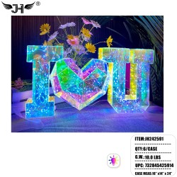 LED DECORATION - PVC LIGHT UP I LOVE YOU 6PC/CS