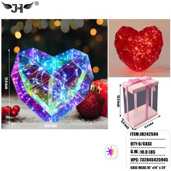 LED DECORATION - PVC LIGHT UP HEART 6PC/CS