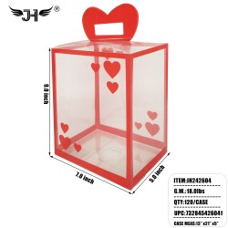 PVC GIFT BOX - CLEAR RED HEART 9