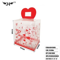 PVC GIFT BOX - CLEAR RED HEART 5.5