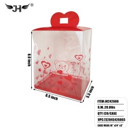 PVC GIFT BOX - CLEAR RED HEART 8