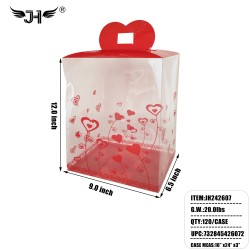 PVC GIFT BOX - CLEAR RED HEART 12