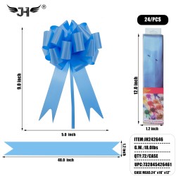 RIBBON - FLOWER BOW BLUE COLOR 24CT (6PK) 12BG/CS