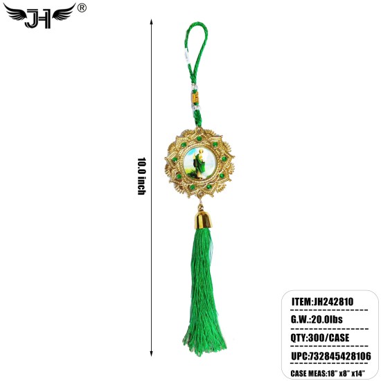 RELIGIOUS CAR MIRROR HANGING DECORATION - SAN JUDAS 25DZ/CS