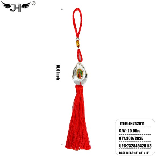 RELIGIOUS CAR MIRROR HANGING DECORATION - GUADALUPE 25DZ/CS