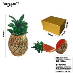 METAL JEWELRY BOX - PINEAPPLE 10PC/4BX/40PC/CS