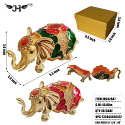 METAL JEWELRY BOX - ELEPHANT (3PC/SET)10SET/4BX/40SET/CS