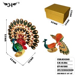 METAL JEWELRY BOX - PEACOCK 10PC/4BX/40PC/CS