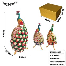 METAL JEWELRY BOX - PEACOCK 10PC/4BX/40PC/CS