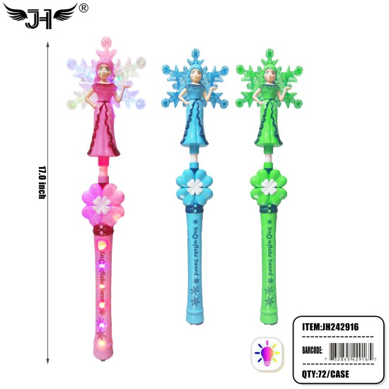 LIGHT UP WAND - SNOWFLAKE 6DZ/CS