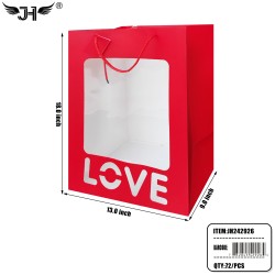 WINDOW OPEN GIFT BAG - #4 SIZE L RED LOVE 13